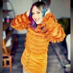 Fun Fringed long sleeve top